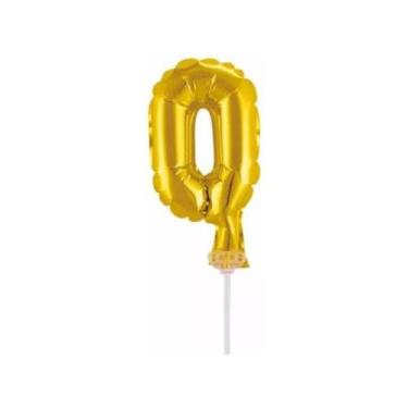 Imagem de Topo De Bolo Vela Balão Auto Inflável Dourado Metalizado - PartiuFesta