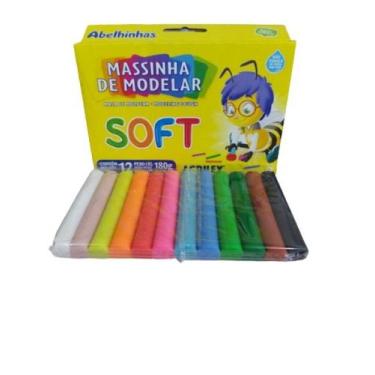 Imagem de Massa de modelar Acrilex soft 12 cores 180g
