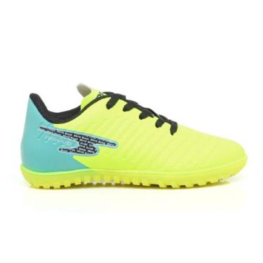 Imagem de Chuteira Society Infantil Crianças Pro - Rayve, Verde limão, 28