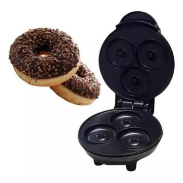 Imagem de Máquina De Donuts Mini Faz 3 Rosquinhas Confeitaria Waffle - DS