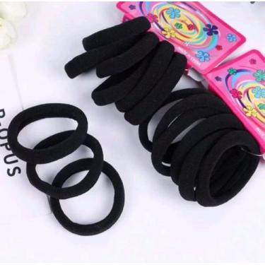 Imagem de Kit 6 Elásticos Xuxinha Rabicó Para Cabelo - Cor Preto - XS Acessórios