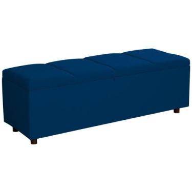 Imagem de Baú Recamier Espanha Veludo Azul 140 cm - TNA Decor