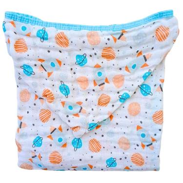 Imagem de Toalha Banho Infantil Toalhão Menino Grande de Fralda Soft Capuz Algodão