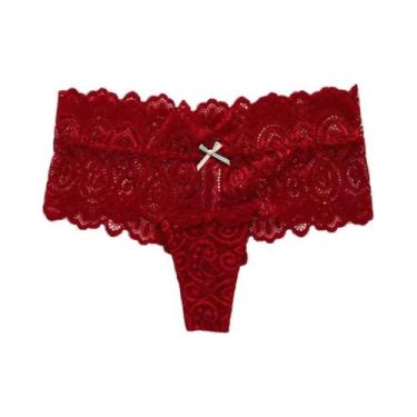 Imagem de Tanga De Renda De Cintura Baixa Feminina Respirável Sexy G-String Roup
