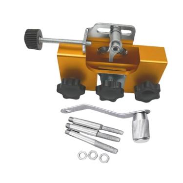 Imagem de IEUDNS Kit de afiador de motosserra manual com cabeças de moagem de 4/5/6 mm, acessório versátil para reparadores, lenhadores e manivela, Dourado