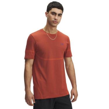 Imagem de Camiseta de Treino Masculina Under Armour Rush Seamless Legacy, Vermel