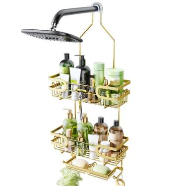 Imagem de Shower Caddy HaPirm over Shower Head com 2 porta-sabonetes dourados
