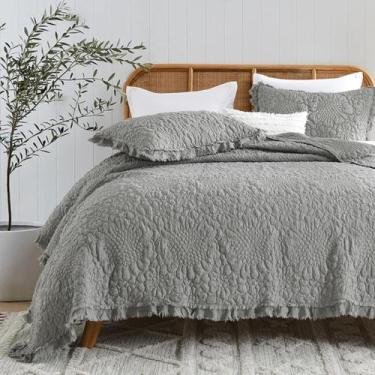 Imagem de Edredão HORIMOTE HOME cinza escuro com babados queen size 3 peças