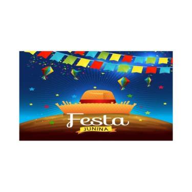 Imagem de Painel de Lona Festa Junina Chapéu e Balões - Fabrika de Festa, 100x07