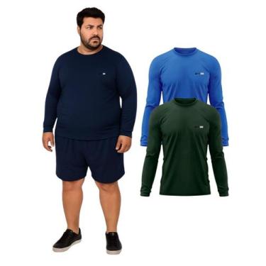 Imagem de Kit 2 Camisetas Manga Longa Com Proteção UV FPS50 Plus Size - Ast Stor