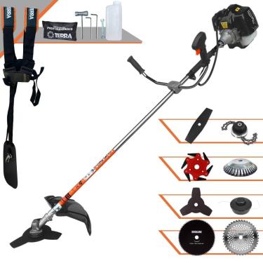 Imagem de Roçadeira Multifunções Completa Terra GRH430 À Gasolina Motor 2T 43cc 1,7HP Alta Rotação Ideal Para Todos os Tipos de Trabalhos Com 8 Opções de Cortes