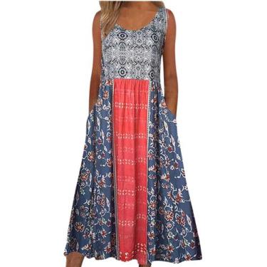 Imagem de Vestido maxi feminino Medlor com estampa floral boho 2025 plus size