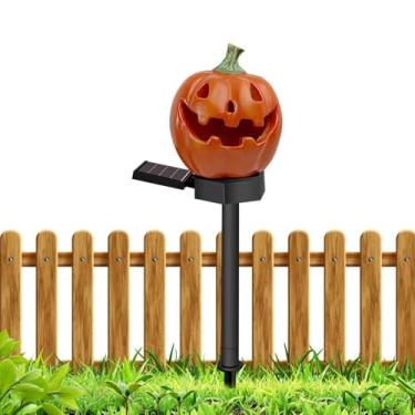 Imagem de Rrlihjgu Luzes Solares de Estaca Forma de Abóbora - Luzes de Caminho Solar | Lanterna Decorativa de Halloween para Jardim Caminhos Campismo Pátio Estacionamento