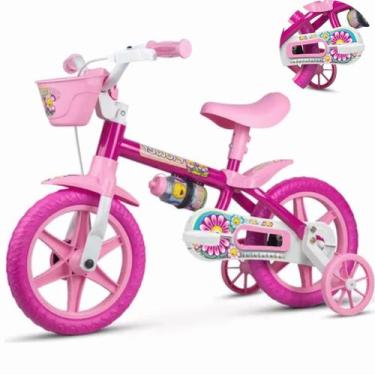 Imagem de Bicicleta Infantil Aro 12 Nathor Flower Rosa Menina 1 a 4 Anos, Rosa