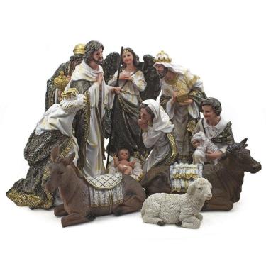 Imagem de Presépio Importado Resina 11 Peças 30cm - Jesus e Mais