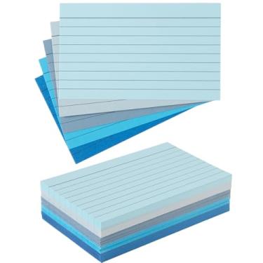 Imagem de Topeen 100 folhas, cartões pautados coloridos 3 x 5, cartões de índice, cartões pesados de 250 GSM, 5 azuis
