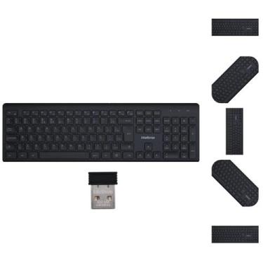 Imagem de Teclado Sem Fio TSI 50 Intelbras Preto 2.4GHz ABNT2 Silencioso Mais Pr