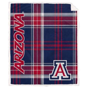 Imagem de Proformance Home NCAA Arizona Wildcats Playmaker manta xadrez ultra aconchegante sherpa