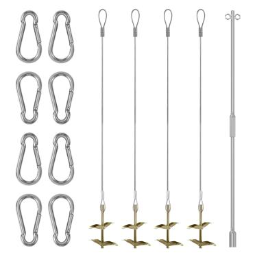 Imagem de SIHAIAN Kit de âncoras de aterramento com haste de acionamento, pacote com 4