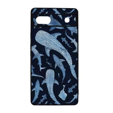 Imagem de qizjio Linda capa de telefone tubarão e baleia – design estético de animais do oceano, capa protetora macia para Google Pixel 6A