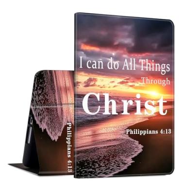 Imagem de Capa para iPad Air de 13 polegadas M2 (2024), para iPad Pro 12,9 (2022/2021/2020, 6ª/5ª/4ª geração) Capa fina de couro PU com suporte inteligente com despertar/hibernar automaticamente, versículo