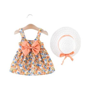 Imagem de Vestido Floral de Verão para Bebês - Conjunto com Chapéu para Praia, 6
