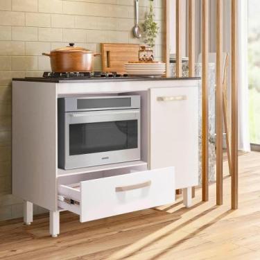 Imagem de Balcão Para Cooktop 4 E 5 Bocas Cozinha 1 Porta 1 Gaveta - Repleta, Br
