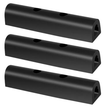 Imagem de Aomitop Protetores de para-choque universais de borracha de 25,4 cm (pacote com 3) - Tiras protetoras de doca de carga resistente para caminhões e reboques (5,5 cm L x 4,5 cm A)