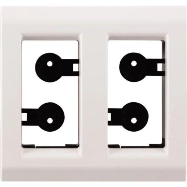 Imagem de Placa Para Móvel 2 Postos Liz Branca - 57106035 - Tramontina Placa Para Movel 2 Postos Liz Branca Tramontina