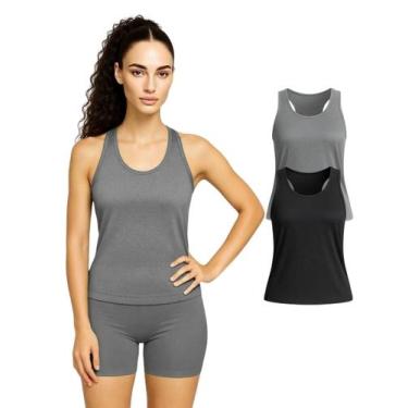 Imagem de Kit 2 Regata Nadador Dryfit Fitness Academia - Ast Store, P, Cinza, Pr