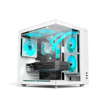 Imagem de Gabinete Gamer C3Tech Aquário MT-G920WH, Mid Tower, Vidro Temperado, Suporte Water Cooler, S/Fonte, Branco - Aquarius