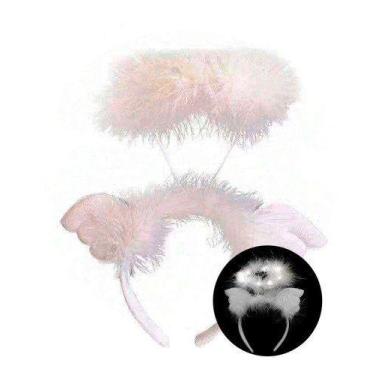 Imagem de Arquinho de Cabelo Fantasia Feminina Anjo Princesa Carnaval Tiara Asa 