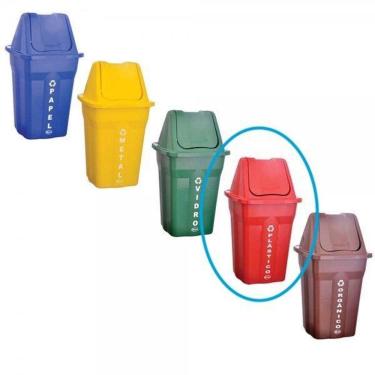 Imagem de Lixeira Basculante Tampa Coleta Seletiva 60L Santana 1Un