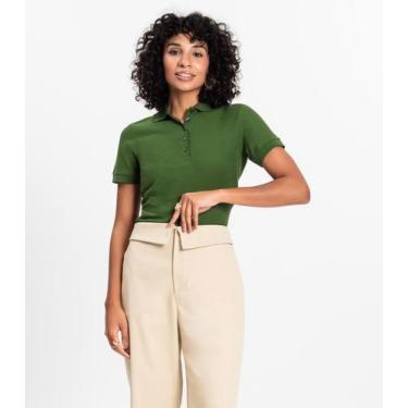 Imagem de Polo Feminina Piquet Básica Select Verde, M, Verde