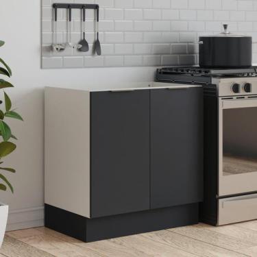 Imagem de Balcão 2 Portas 80cm sem Tampo com Rodapé Puxador 150mm Ipanema CabeCa