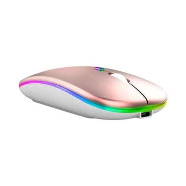 Imagem de Mouse Gamer Sem Fio Silencioso RGB Colorido 2.4G Recarregável USB 1600
