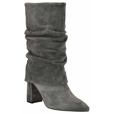 Imagem de NINE WEST Bota feminina Francis cano médio, Cinza 020, 8
