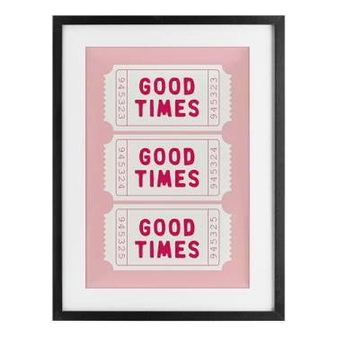 Imagem de Stupell Industries Good Times Ticket Stubs Impressão emoldurada preta sob vidro, design por Lettered and Lined, 23 x 17