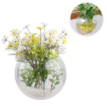 Imagem de ACJRYO Pacote com 2 tanques de peixe para pendurar na parede, tigela de peixe betta, tanques de plantas de peixe, vaso para decoração de casa