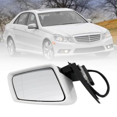 Imagem de Priprilod Espelho retrovisor do lado direito do passageiro branco compatível com Mercedes-Benz E350 2010-2016 Sedan 4 portas luz de sinalização embutida/com luz de poça/regulação automática/dobra