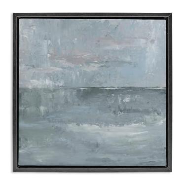 Imagem de Stupell Industries Arte de parede em tela flutuante preta abstrata em tons de ardósia, design de Kristen Dalpiaz, 45 x 45 cm