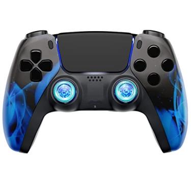 Imagem de MODDEDZONE Wireless Controller for PS5 with Exclusive and Unique Designs Compatible with PlayStation 5 - The Ideal Christmas Gift for Gaming Enthusiasts - Expertly Crafted in USA Blue Fire