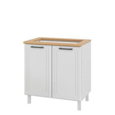 Imagem de Balcão para Cooktop em Aço 4 Bocas 2 Portas Liz Telasul, Carvalho com 