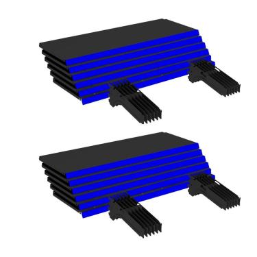 Imagem de Kit 12 Bandejas Gondola Ponta FIT 40 Preto 12X 30x78 Pe Azul