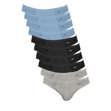 Imagem de Kit 10 Cuecas Zorba Slip Algodão 791 Denin/Preto/Mescla - P, Denin, Pr