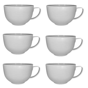 Imagem de Kit 6 Caneca De Jumbo Redonda Melamina 735Ml Branca