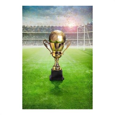 Imagem de Painel De Festa Retangular Aniversário Subli Futebol Troféu