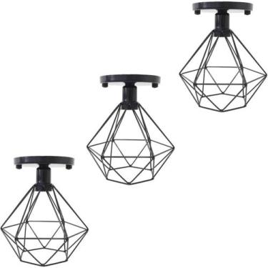 Imagem de Kit 03 Lustre De Teto Industrial Luminária Plafon Retrô Aramado Diaman