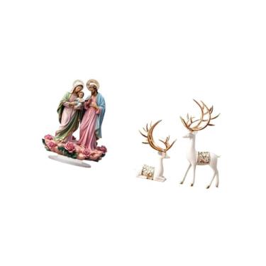 Imagem de Vaveren Decoração de Mesa de Acrílico DIY, Enfeite de Mesa Exclusivo, Decoração para Casa, Canto de Férias, Lareira, Estátuas de Rena Europeias, Artesanato Co