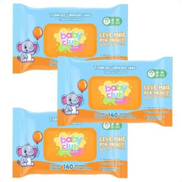 Imagem de Kit Baby Club Ultra Care: 3 Pacotes Toalhas Umedecidas Baby 20x13cm Co